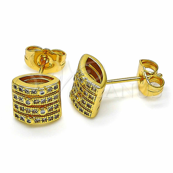 Arete Dormilona 02.344.0027 Oro Laminado, con Blanca Zirconia Cubica, Pulido, Tono Dorado