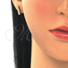 Arete Dormilona 02.344.0028 Oro Laminado, con Blanca Zirconia Cubica, Pulido, Tono Dorado