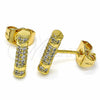 Arete Dormilona 02.344.0028 Oro Laminado, con Blanca Zirconia Cubica, Pulido, Tono Dorado