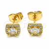 Arete Dormilona 02.344.0031 Oro Laminado, con Blanca Zirconia Cubica, Pulido, Tono Dorado