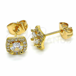 Arete Dormilona 02.344.0031 Oro Laminado, con Blanca Zirconia Cubica, Pulido, Tono Dorado