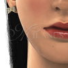 Arete Dormilona 02.344.0034 Oro Laminado, con Blanca Zirconia Cubica, Pulido, Tono Dorado