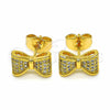 Arete Dormilona 02.344.0034 Oro Laminado, con Blanca Zirconia Cubica, Pulido, Tono Dorado