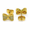 Arete Dormilona 02.344.0034 Oro Laminado, con Blanca Zirconia Cubica, Pulido, Tono Dorado
