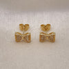 Arete Dormilona 02.344.0034 Oro Laminado, con Blanca Zirconia Cubica, Pulido, Tono Dorado