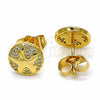 Arete Dormilona 02.344.0035 Oro Laminado, con Blanca Zirconia Cubica, Pulido, Tono Dorado