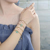 Pulsera Bolo Ajustable 03.63.2089.10 Oro Laminado, Diseño de Concha, con Blanca Zirconia Cubica, Esmaltado Turquesa, Tono Dorado (01 MM Thickness, 10 Inches Length)