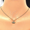 Juego de Arete y Dije de Adulto 10.342.0001 Oro Laminado, con Multicolor Zirconia Cubica, Pulido, Tono Dorado