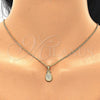 Juego de Arete y Dije de Adulto 10.342.0003 Oro Laminado, Diseño de Pina, con Blanca Micro Pave, Pulido, Tono Dorado
