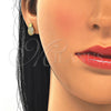 Juego de Arete y Dije de Adulto 10.342.0003 Oro Laminado, Diseño de Pina, con Blanca Micro Pave, Pulido, Tono Dorado