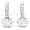 Argolla Huggie 02.332.0045.12 Plata Rodinada, con Zirconia Cubica Blanca, Pulido, Rodinado
