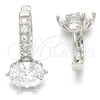 Argolla Huggie 02.332.0045.12 Plata Rodinada, con Zirconia Cubica Blanca, Pulido, Rodinado