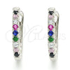 Argolla Huggie 02.332.0048.15 Plata Rodinada, con Multicolor Zirconia Cubica, Pulido, Rodinado