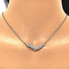 Collares con Dije 04.336.0128.16 Plata Rodinada, Diseño de Flor, con Zirconia Cubica Blanca, Pulido, Rodinado (Grosor 01 MM, 16 Pulgadas de Largo)