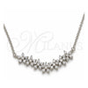 Collares con Dije 04.336.0128.16 Plata Rodinada, Diseño de Flor, con Zirconia Cubica Blanca, Pulido, Rodinado (Grosor 01 MM, 16 Pulgadas de Largo)