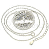 Collares con Dije 04.336.0133.16 Plata Rodinada, Diseño de Ãrbol, con Micro Pave Blanca, Pulido, Rodinado (Grosor 01 MM, 16 Pulgadas de Largo)
