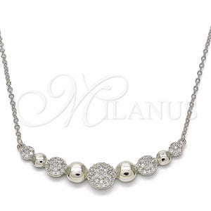 Collares con Dije 04.336.0135.16 Plata Rodinada, con Zirconia Cubica Blanca, Pulido, Rodinado (Grosor 01 MM, 16 Pulgadas de Largo)
