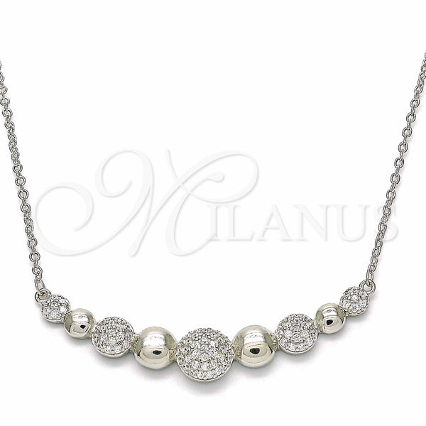 Collares con Dije 04.336.0135.16 Plata Rodinada, con Zirconia Cubica Blanca, Pulido, Rodinado (Grosor 01 MM, 16 Pulgadas de Largo)