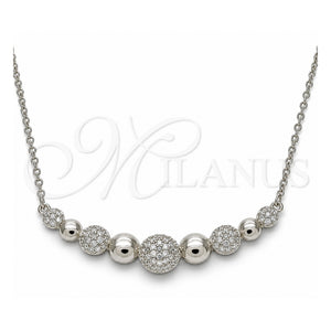 Collares con Dije 04.336.0135.16 Plata Rodinada, con Zirconia Cubica Blanca, Pulido, Rodinado (Grosor 01 MM, 16 Pulgadas de Largo)