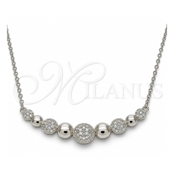 Collares con Dije 04.336.0135.16 Plata Rodinada, con Zirconia Cubica Blanca, Pulido, Rodinado (Grosor 01 MM, 16 Pulgadas de Largo)