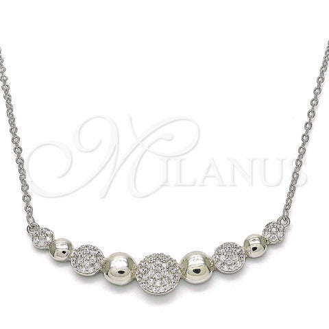 Collares con Dije 04.336.0135.16 Plata Rodinada, con Zirconia Cubica Blanca, Pulido, Rodinado (Grosor 01 MM, 16 Pulgadas de Largo)