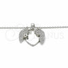 Collares con Dije 04.336.0138.16 Plata Rodinada, Diseño de Corazón y Estrella, con Zirconia Cubica Blanca, Pulido, Rodinado (Grosor 01 MM, 16 Pulgadas de Largo)
