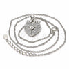 Collares con Dije 04.336.0138.16 Plata Rodinada, Diseño de Corazón y Estrella, con Zirconia Cubica Blanca, Pulido, Rodinado (Grosor 01 MM, 16 Pulgadas de Largo)