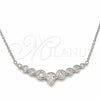 Collares con Dije 04.336.0139.16 Plata Rodinada, Diseño de Gota, con Zirconia Cubica Blanca, Pulido, Rodinado (Grosor 01 MM, 16 Pulgadas de Largo)