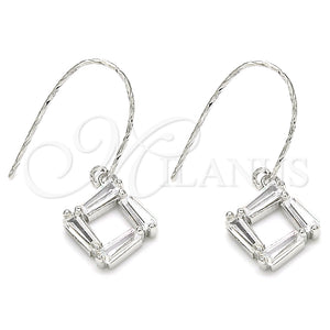 Arete Colgante 02.366.0007 Plata Rodinada, con Zirconia Cubica Blanca, Pulido, Rodinado