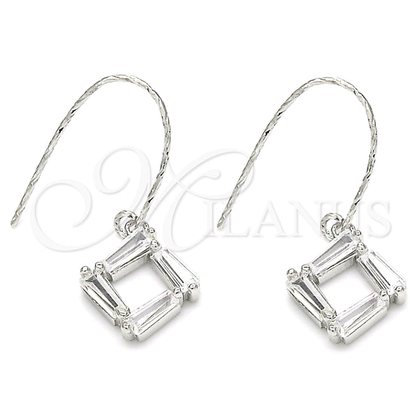 Arete Colgante 02.366.0007 Plata Rodinada, con Zirconia Cubica Blanca, Pulido, Rodinado