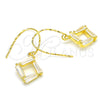 Arete Colgante 02.366.0007.1 Plata Rodinada, con Zirconia Cubica Blanca, Pulido, Tono Dorado