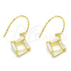 Arete Colgante 02.366.0007.1 Plata Rodinada, con Zirconia Cubica Blanca, Pulido, Tono Dorado