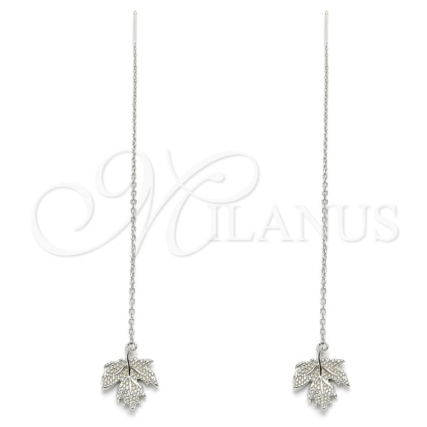 Arete Violador 02.366.0008 Plata Rodinada, Diseño de Oja, Pulido, Rodinado
