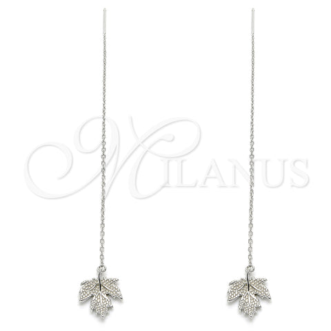 Arete Violador 02.366.0008 Plata Rodinada, Diseño de Oja, Pulido, Rodinado