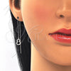 Arete Violador 02.366.0010 Plata Rodinada, con Micro Pave Blanca, Pulido, Rodinado