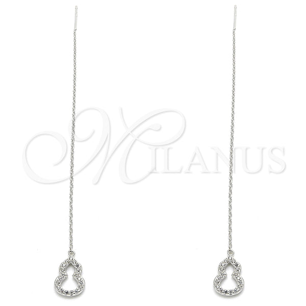 Arete Violador 02.366.0010 Plata Rodinada, con Micro Pave Blanca, Pulido, Rodinado
