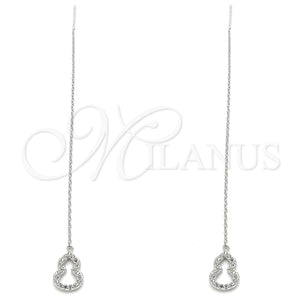 Arete Violador 02.366.0010 Plata Rodinada, con Micro Pave Blanca, Pulido, Rodinado
