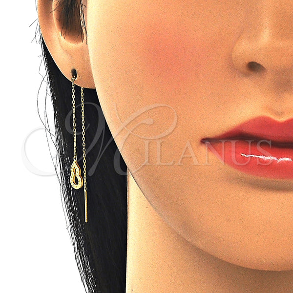 Arete Violador 02.366.0010.1 Plata Rodinada, con Micro Pave Blanca, Pulido, Tono Dorado