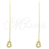 Arete Violador 02.366.0010.1 Plata Rodinada, con Micro Pave Blanca, Pulido, Tono Dorado