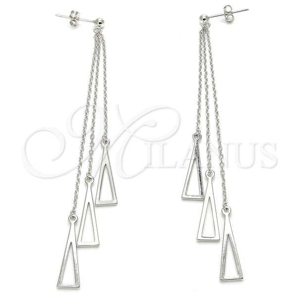 Arete Largo 02.366.0012 Plata Rodinada, Pulido, Rodinado