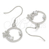 Arete Colgante 02.366.0013 Plata Rodinada, con Zirconia Cubica Blanca, Pulido, Rodinado