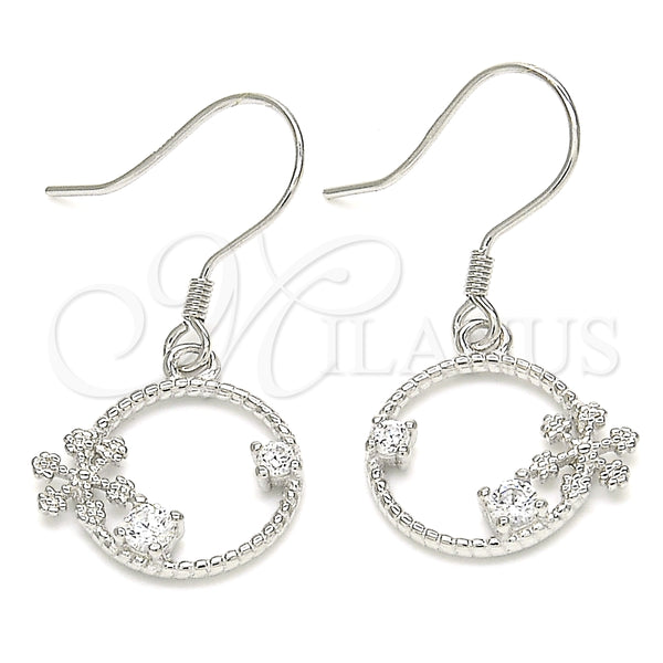 Arete Colgante 02.366.0013 Plata Rodinada, con Zirconia Cubica Blanca, Pulido, Rodinado