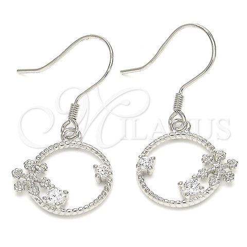 Arete Colgante 02.366.0013 Plata Rodinada, con Zirconia Cubica Blanca, Pulido, Rodinado