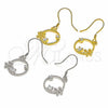Arete Colgante 02.366.0013 Plata Rodinada, con Zirconia Cubica Blanca, Pulido, Rodinado