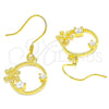 Arete Colgante 02.366.0013.1 Plata Rodinada, con Zirconia Cubica Blanca, Pulido, Tono Dorado