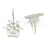 Arete Dormilona 02.366.0014 Plata Rodinada, con Zirconia Cubica Blanca, Pulido, Rodinado