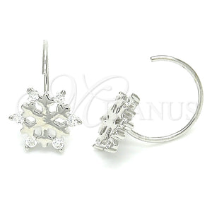 Arete Dormilona 02.366.0014 Plata Rodinada, con Zirconia Cubica Blanca, Pulido, Rodinado