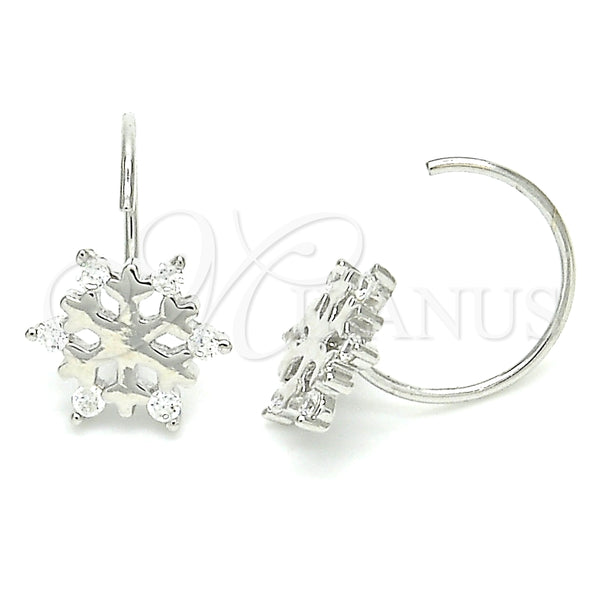 Arete Dormilona 02.366.0014 Plata Rodinada, con Zirconia Cubica Blanca, Pulido, Rodinado