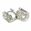 Argolla Huggie 02.186.0181.10 Plata Rodinada, Diseño de Estrella y Corazón, con Zirconia Cubica Blanca, Pulido, Rodinado