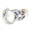 Argolla Huggie 02.186.0184.12 Plata Rodinada, con Zirconia Cubica Multicolor, Pulido, Rodinado